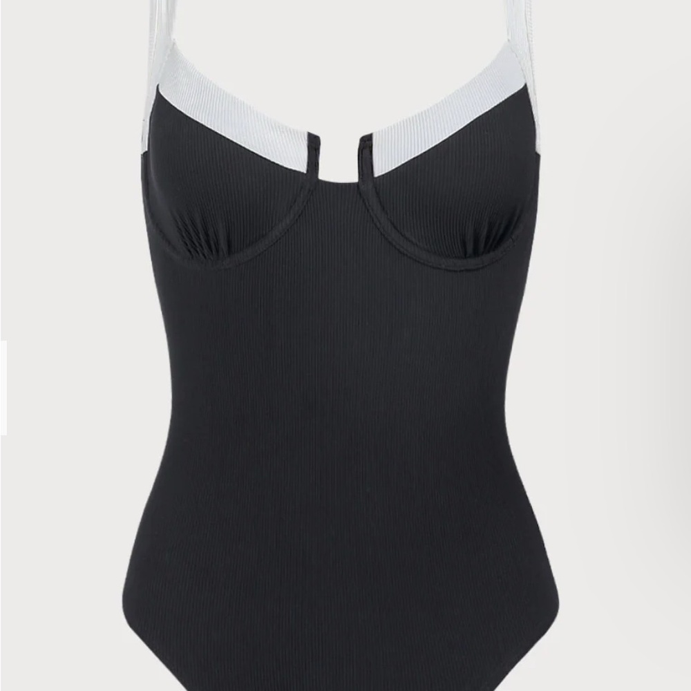 Black and White Women Swim One Piece